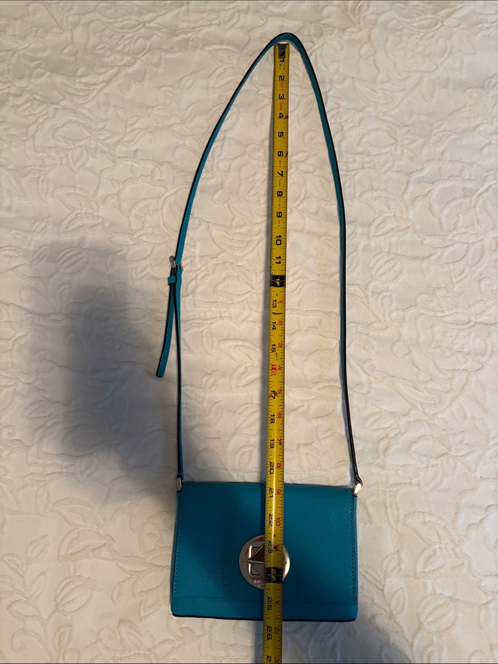 Kate Spade Teal Crossbody Shoulder Bag with Gold Clasp - Picture 12 of 13